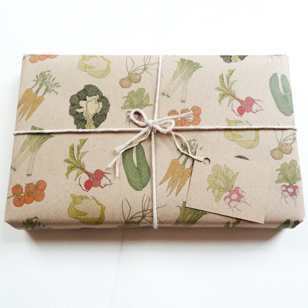 vegetables gift wrap set (100% recycled)