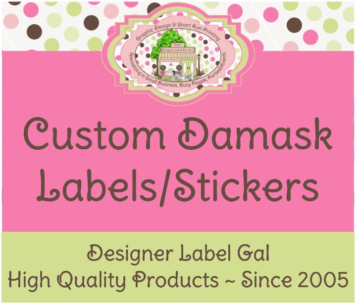 Custom Damask Labels / Stickers