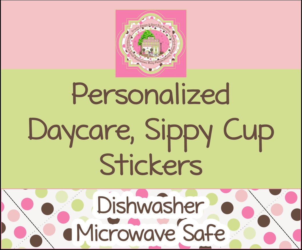 Personalized Sport Waterproof ID DayCare Labels Dishwasher Safe