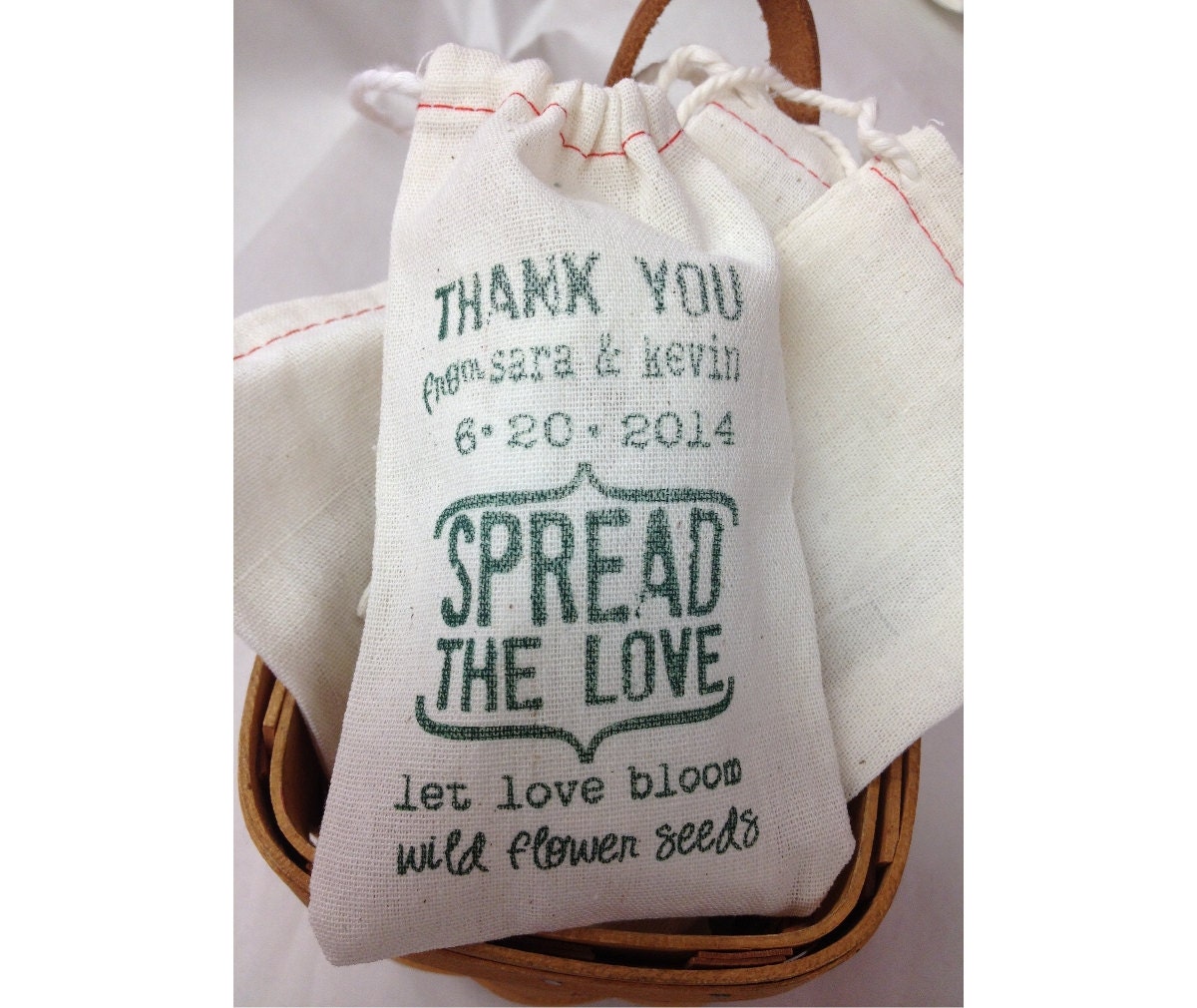 Custom Muslin Cloth Bags 3x5 perfect for let love bloom flower seed ...