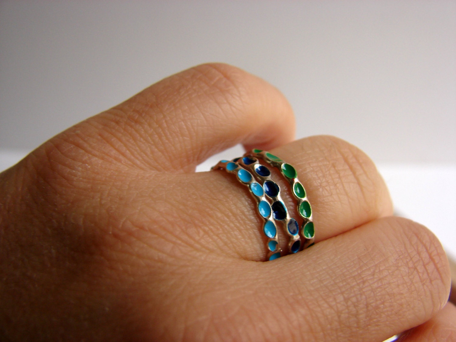 Blue Rings Ombre ring Stackable Sterling Silver