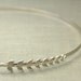 Grecian leaf headband vintage style art deco classical goddess skinny antique silver finish
