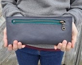 Leather Pencil Pouch - Grey