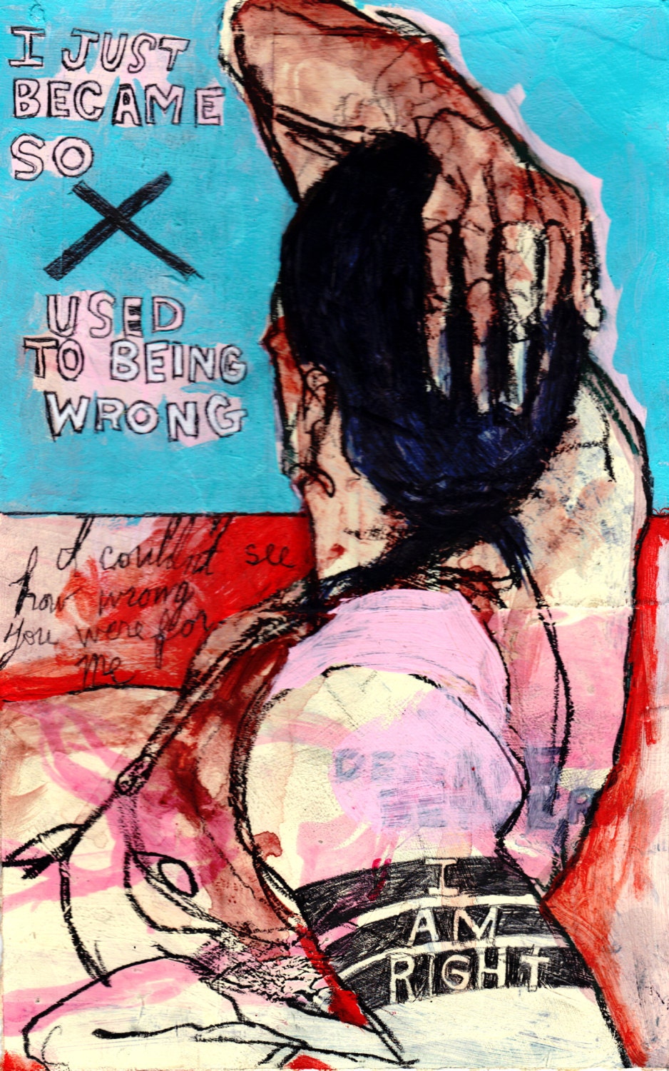 Not for Me, Giclee print by Outsider artist Juliana Coles
