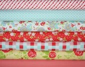 Happy Go Lucky Fabric bundle by Bonnie and Camille for Moda Fabrics- Fat Quarter Bundle- 7 total