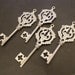 CHARM - PEWTER Cast Pendant Charm - fancy skeleton key - 26 x 72mm