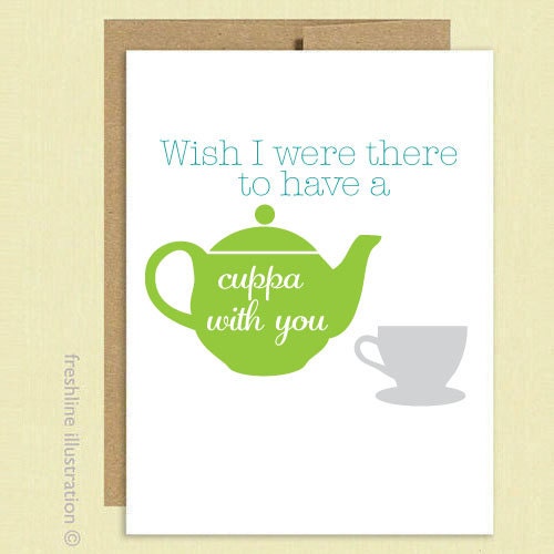 Tea Card - Cuppa Tea - Cute BIrthday - Funny Card - Anniversary - Boyfriend - Girlfriend - Husband - Wife - Greeting Card