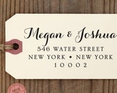 CUSTOM ADDRESS STAMP - Eco Friendly & self inking return address stamp, personalized, Etsy Shop Labels, rsvp address stamp "Calligraphy 75"