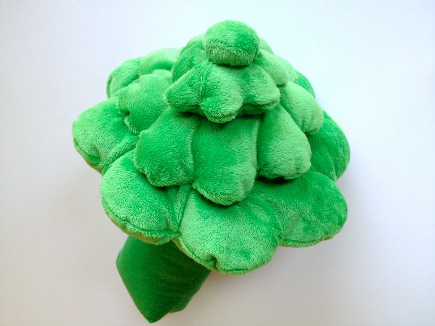 Broccoli Shaped Pillow - Soft Silky Vegetable Throw Pillow - Floret Flowers Crown