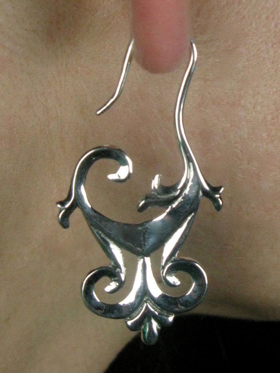 Wonderland Earrings - Ornate solid 92.5 Silver