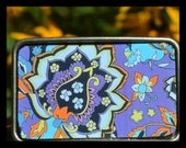 The Bella Buckle - Blue Paisley Flower Indigo Buckle