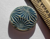 Blue Porcelain Sunburst Cabochon