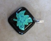 Dichroic Maple Leaf Pendant, Nature Pendant, Leaf Jewelry, Nature Jewelry on Etsy - Sweet Magic - 2944 -2