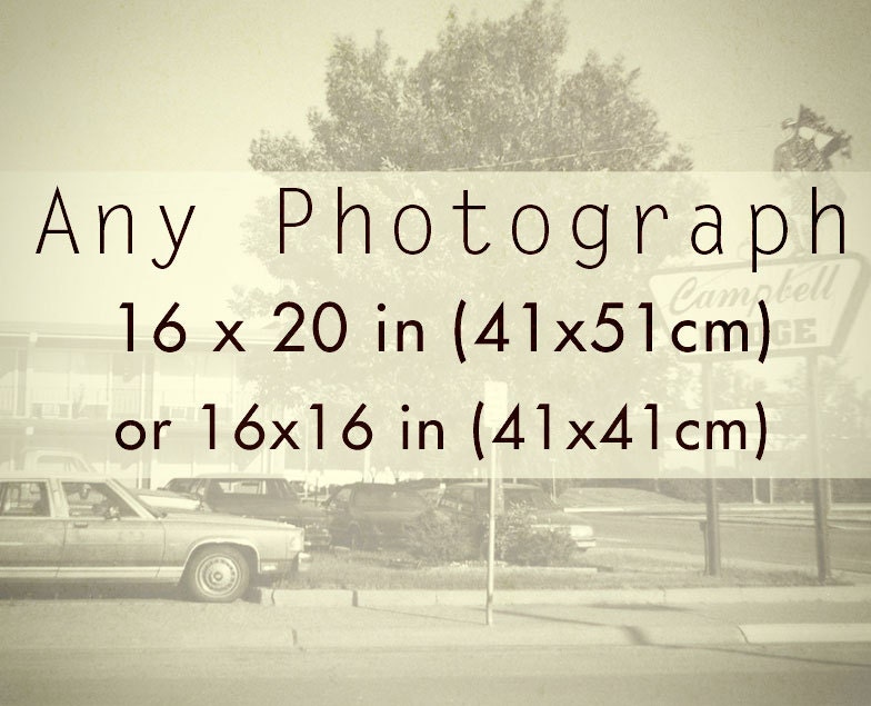 Choose Any Photo for a 16x20 or 16x16 Photo Print