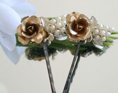 Bridal Hair Pins, Wedding Hair Accessories, Rose Hair Pins, Vintage Hair Pins, Wedding, Bride