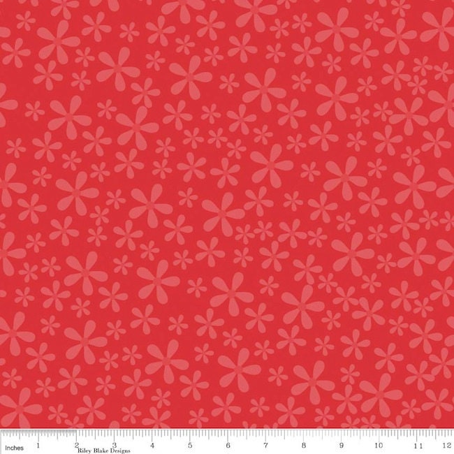 1 Yard Red Sugar Floral