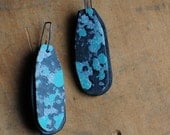 Geography earrings in verdigris
