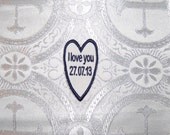 Wedding Linen Tie Label for the Groom  Personalized