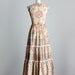 Floral Maxi Dress 1970s Vintage Victor Costa Prairie Sun Dress