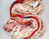 Recycled Multi color Chiffon silk sari ribbon HUGE skein NEW