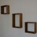 Rustic reclaimed barnwood wall shelf shadow box style trio