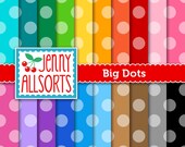 Big Dots Digital Paper Pack - 20 Sheets - Instant Download