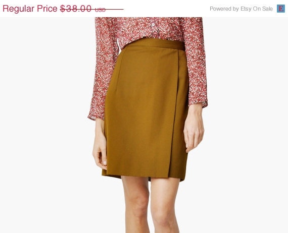 SALE - Vintage French Connection Bronze Pencil Skirt