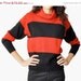 SALE - Vintage Rodier Red and Black Stripe Turtleneck Sweater