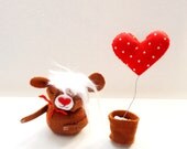 Bear and the Heart - Miniature Toy/Sculpture