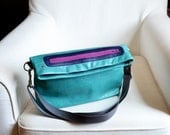 Small Leather Purse - The Abby Satchel in Teal Blue