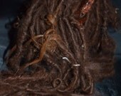 Handspun suri alpaca art yarn Wild and Crazy Woolly Mammoth yarn