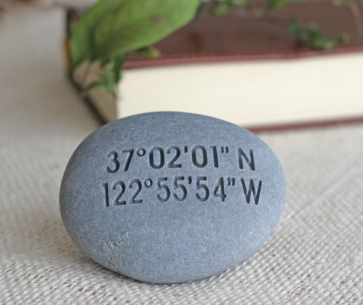 A Special Place - personalized longitude and latitude engraved stone