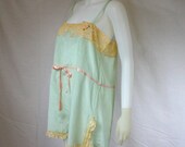 Stunning 1920s Crepe Step In Chemise Teddy, 40 - Vintage Lingerie