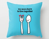Pillow Cover Cushion Cover Funny pillow Blue pillow cover