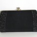 Vintage Black Evening Bag. Sparkled Clutch / Purse.