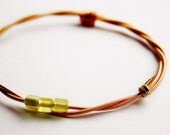 Bronze and Spring Green Guitar String Bracelet