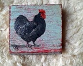 Rooster on oak