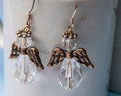SOLD....Angel earrings and gold accent wings