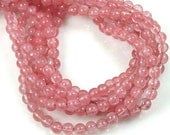 10mm Genuine Cherry Quartz Round Gemstone Beads - 20 Beads