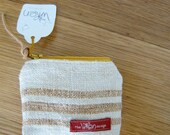 Caramel-stripe Antique Linen Zipper (small)