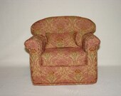 16 inch Doll Armchair Burgundy Beige  fits Tonner