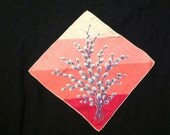 Vintage Hankie Shades of Pink Handkerchief with Lavender Flowers