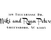 Custom SELF INKING Address Stamp - Decorative script font - Thank you gift - Niki and Ryan Design