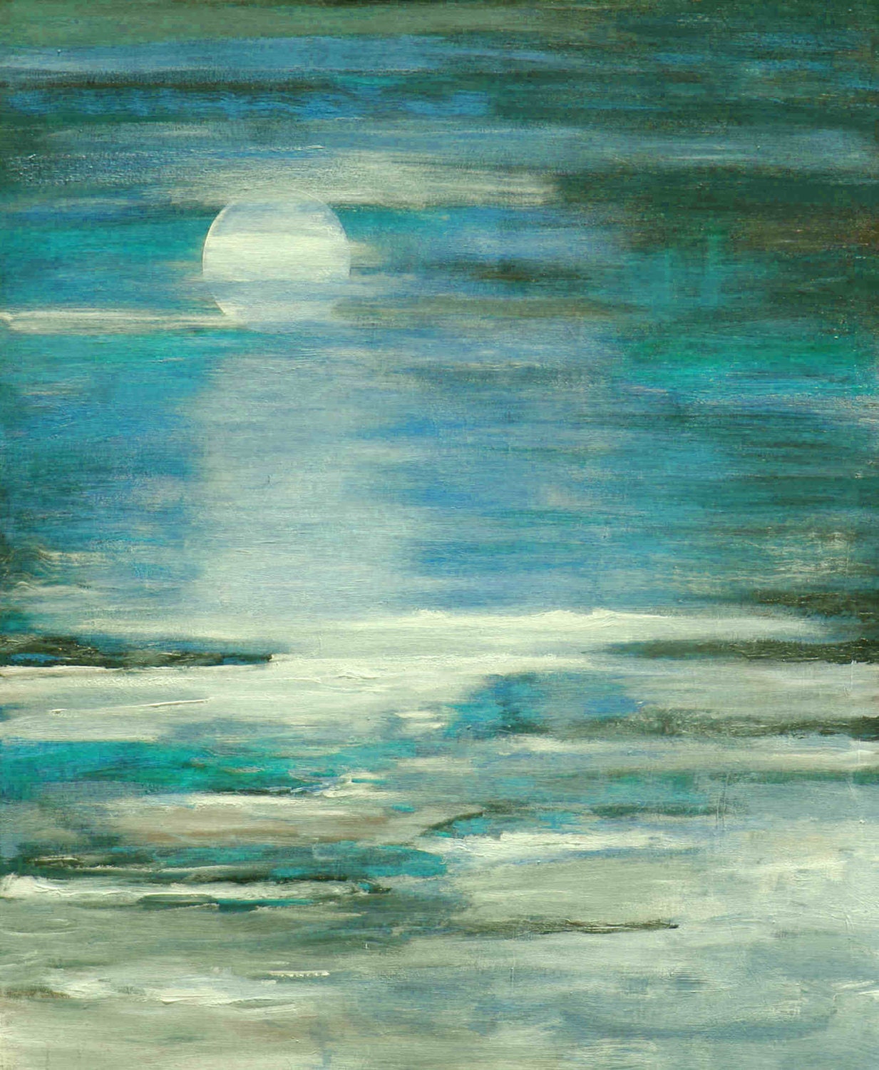 Seascape textured modern ocean blue painting Lauren Marems original art made to order