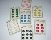 Assorted Vintage Buttons on Original Cards Set of 7
