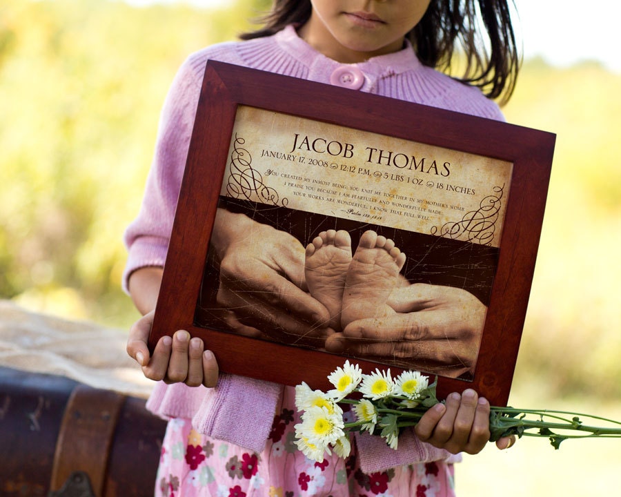 PERSONALIZED Baby Scripture Art CREATED (Psalm 139) 8X10 Fine Art Print