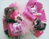 boutique FUNKY fun COWGIRLS RULE hair bow clip