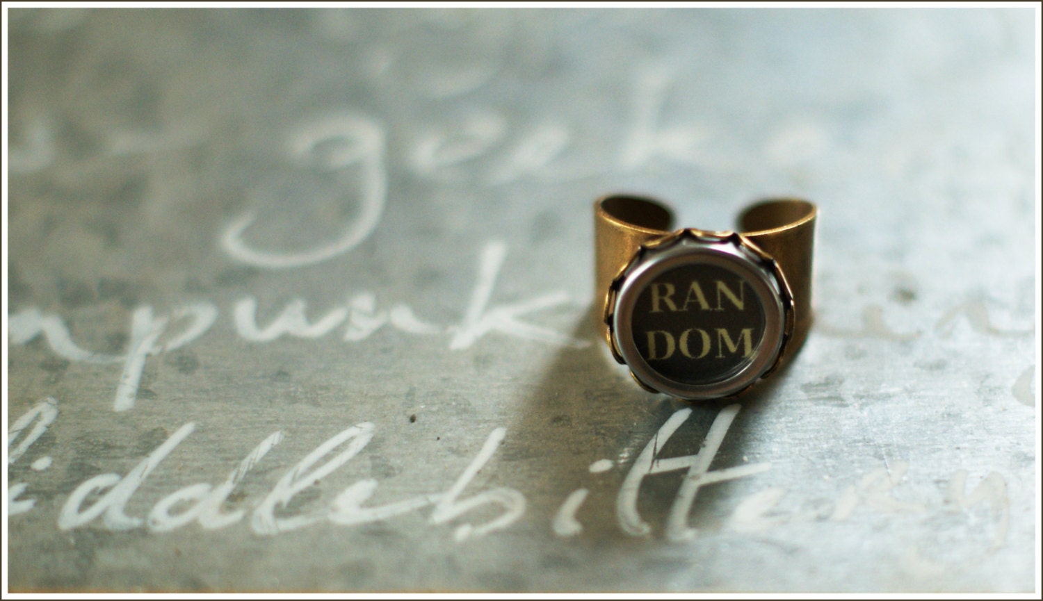 Random Ring - Vintage Typewriter Key