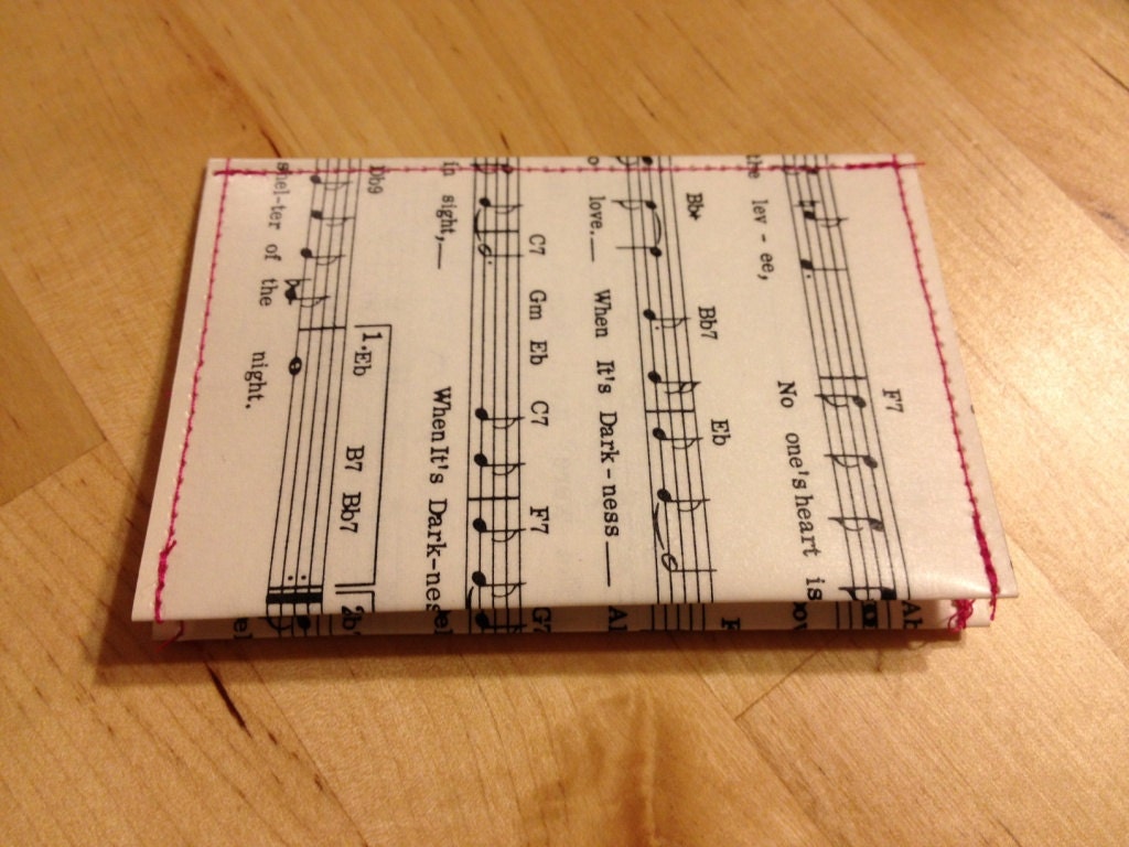 Upcycled Sheet Music Wallet