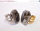 Sale 25% Off Steampunk Vintage Watch Movement Filigree Ring